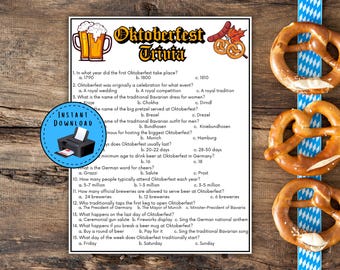 Oktoberfest Trivia Game, Oktoberfest Games, Beer Festival Trivia, German Themed Trivia, Fall Party Game, Oktoberfest Quiz