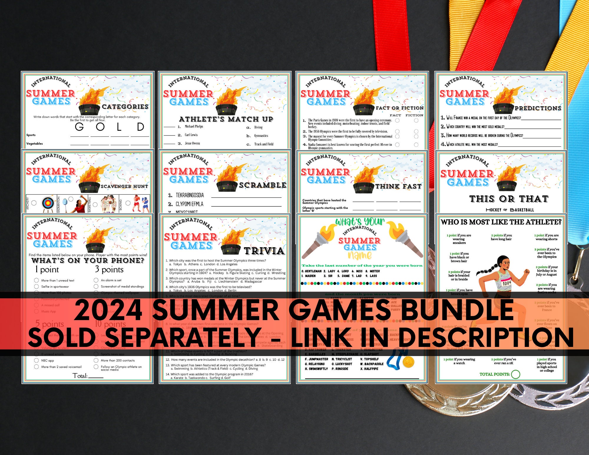 2024 Summer Games Trivia, 2024 Summer Games, Printable 2024 Summer Games Etsy