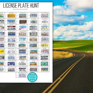 License Plate Game - License Plate Hunt - Kids Road Trip Game - Family Road Trip Game