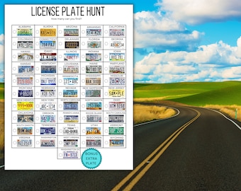 License Plate Game - License Plate Hunt - Kids Road Trip Game - Family Road Trip Game