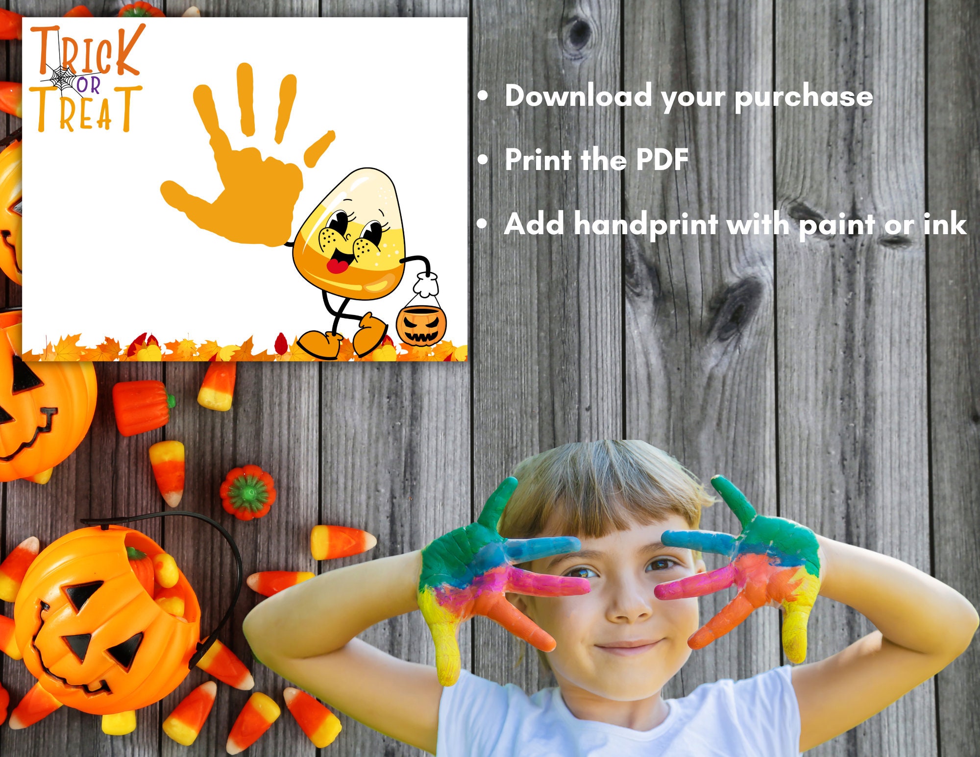 Halloween Handprint Craft, Candy Corn Keepsake, Halloween Preschool ...