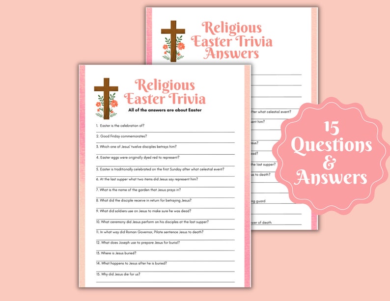 Religious Easter Trivia, Easter Trivia Game, Resurrection, He is Risen ...