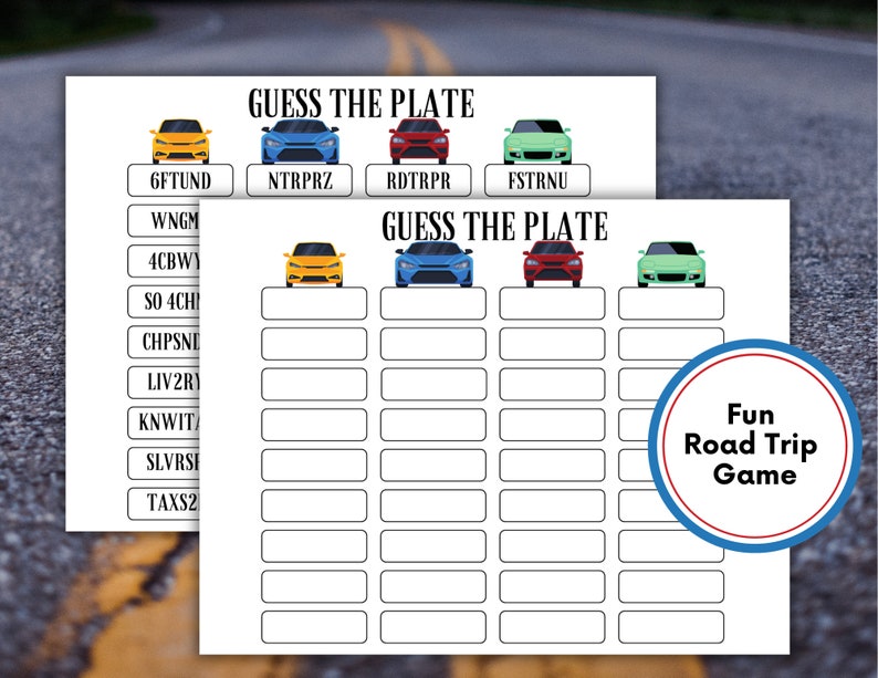 Guess the License Plate Game, Road Trip Game Printable, Car Game ...