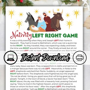 Nativity Left Right Game, Religious Christmas Game, Nativity Story Game ...