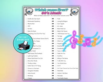90s Pop Culture, Which Came First 90s Music Quiz, Retro Music Game, 90s Music History Game, Millennial Trivia