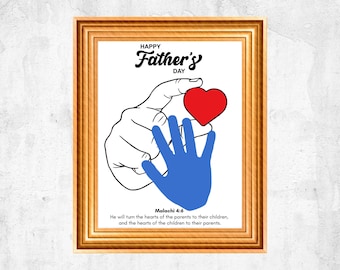 Father's Day Bible Verse Handprint Craft, Christian Dad Gift from Kids, Sunday School Activity, Scripture Keepsake