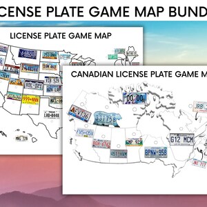 Licens Plate Game Map Bundle - Nummernschild Hunt Map Bundle - Kanadisches Nummernschild Kartenspiel - Canada Nummernschild Kartenspiel