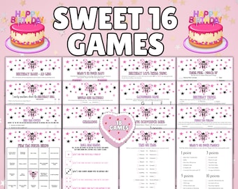 Jeux Sweet 16, Jeu de fête pour les 16 ans, Jeux d'anniversaire d'ado, Jeux Sweet 16, Jeux pour 16 ans, Jeux d'anniversaire à imprimer