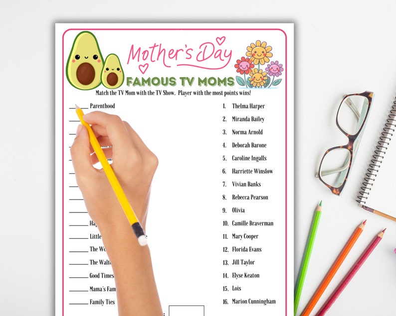 Mother's Day Famous TV Moms, Mother's Day Trivia Game, Mothers Day ...