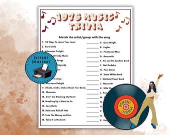 1976 Music Trivia, 50th Birthday Game, 50th Class Reunion Game, 50th Anniversary Game, Class of 1976