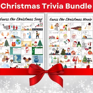 Christmas Trivia Bundle, Holiday Trivia, Christmas Song Game, Work Christmas Party