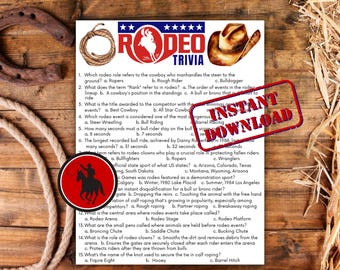 Rodeo Trivia, Rodeo Themed Party, Rodeo Party Games, Rodeo Facts, Western Trivia, Western Facts, Wild West Trivia, Wild West Facts