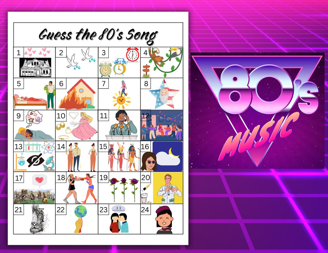 80s Music Trivia 80s Song Trivia 80s Trivia Game 80s - Etsy