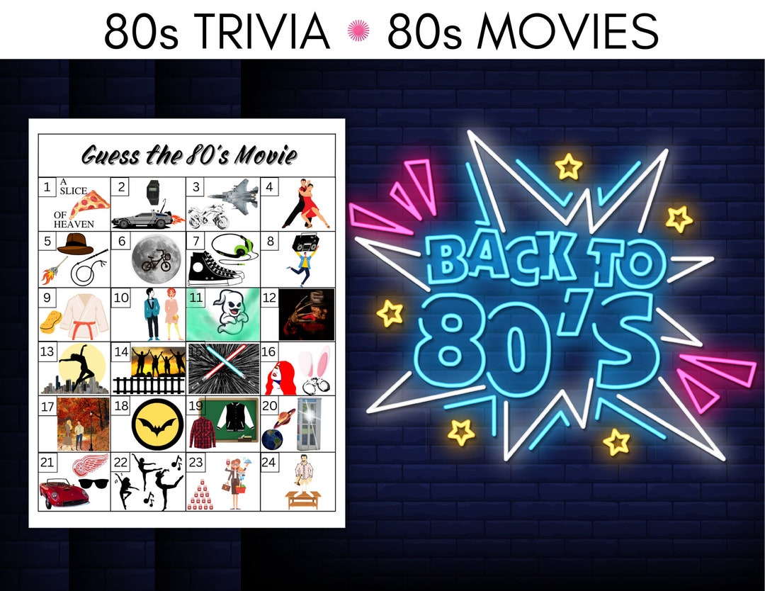 80s Movie Trivia 80s Trivia Game 80s Trivia 80s Games - Etsy