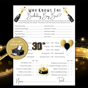 Who Knows The Birthday Boy Best, 30th Birthday Games, 30th Birthday Party, Milestone Birthday, Adult Birthday Party, Coworker Birthday
