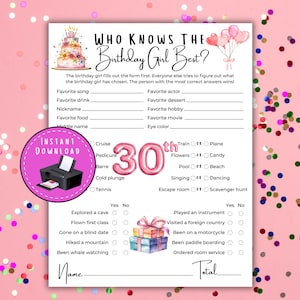 Who Knows The Birthday Girl Best, 30th Birthday Games, 30th Birthday Party, Milestone Birthday, Adult Birthday Party, Coworker Birthday
