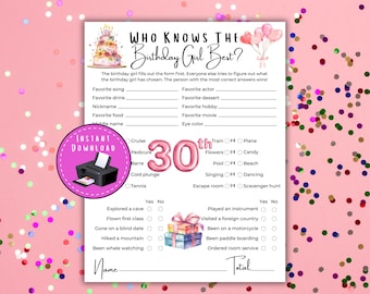 Quién conoce mejor a la cumpleañera, juegos para el 30.º cumpleaños, fiesta del 30.º cumpleaños, cumpleaños importante, fiesta de cumpleaños para adultos, cumpleaños de un compañero de trabajo