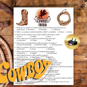 Quiz sui cowboy, Quiz sui cowboy, Fatti sui cowboy, Gioco per feste sui cowboy, Quiz sul western, Fatti sul western, Quiz sul selvaggio west, Fatti sul selvaggio west