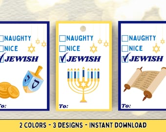 Hanukkah Gift Tags, Funny Hanukkah Gift Tags, Modern Chanukah Labels