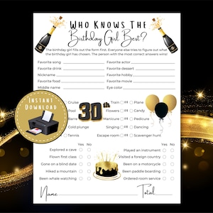 Who Knows The Birthday Girl Best, 30th Birthday Games, 30th Birthday Party, Milestone Birthday, Adult Birthday Party, Coworker Birthday