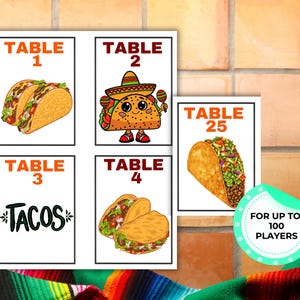 Taco Bunco Game, Taco Dice Game, Fiesta Party Game, Taco-themed Bunco ...