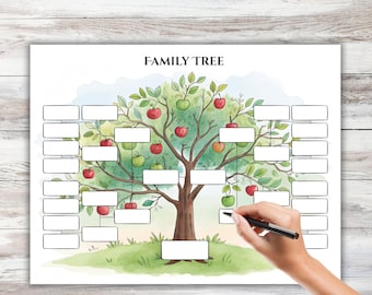 5 Generation Family Tree Printable | Fillable Genealogy Chart | Pedigree Template PDF