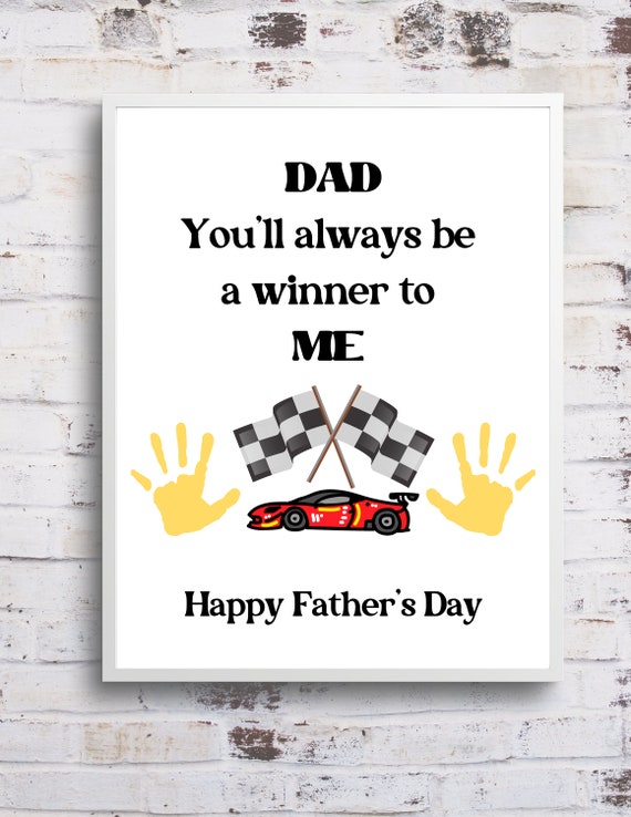 Father's Day Handprint Gift/race Car Handprint Etsy