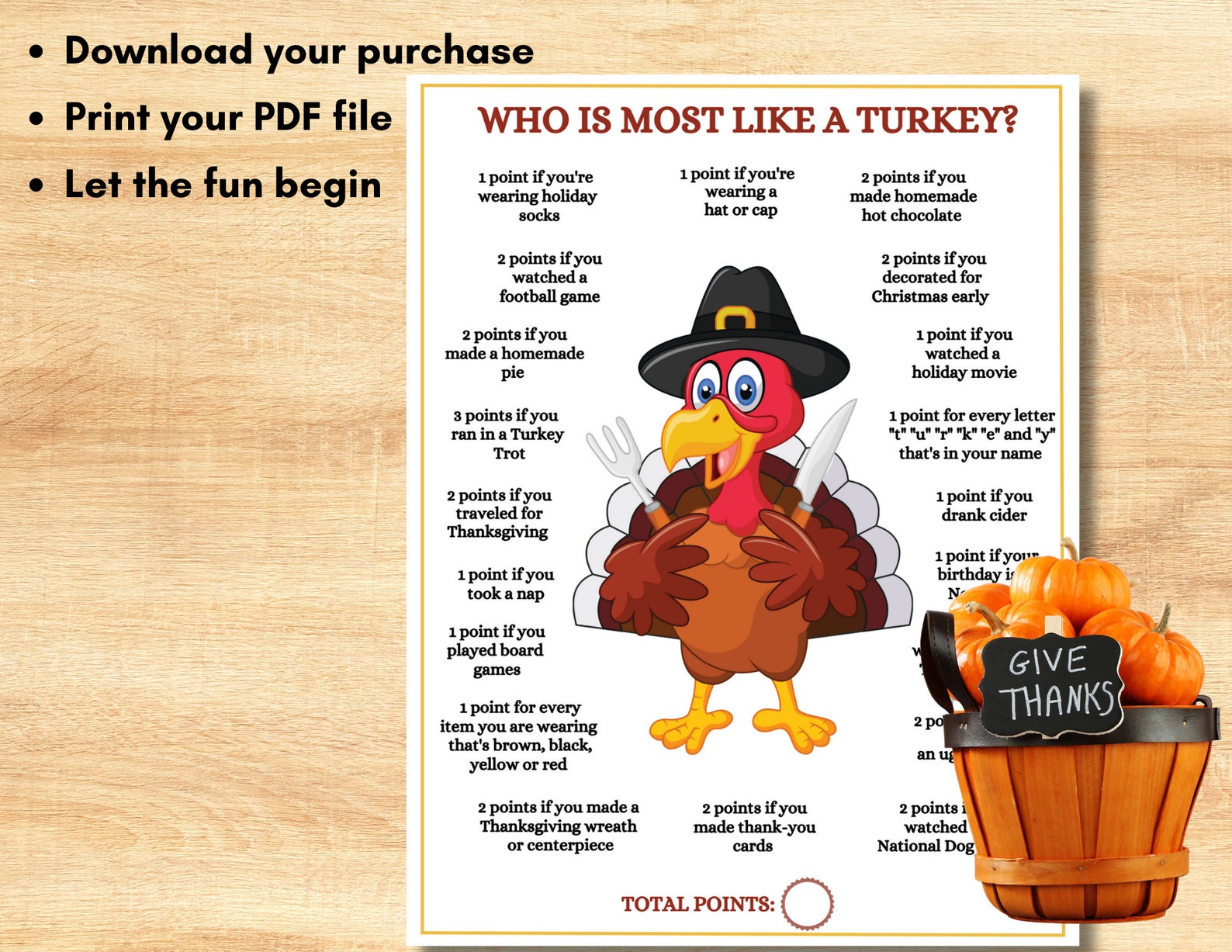 Thanksgiving Game, Thanksgiving Office Party Game, Thanksgiving Ice