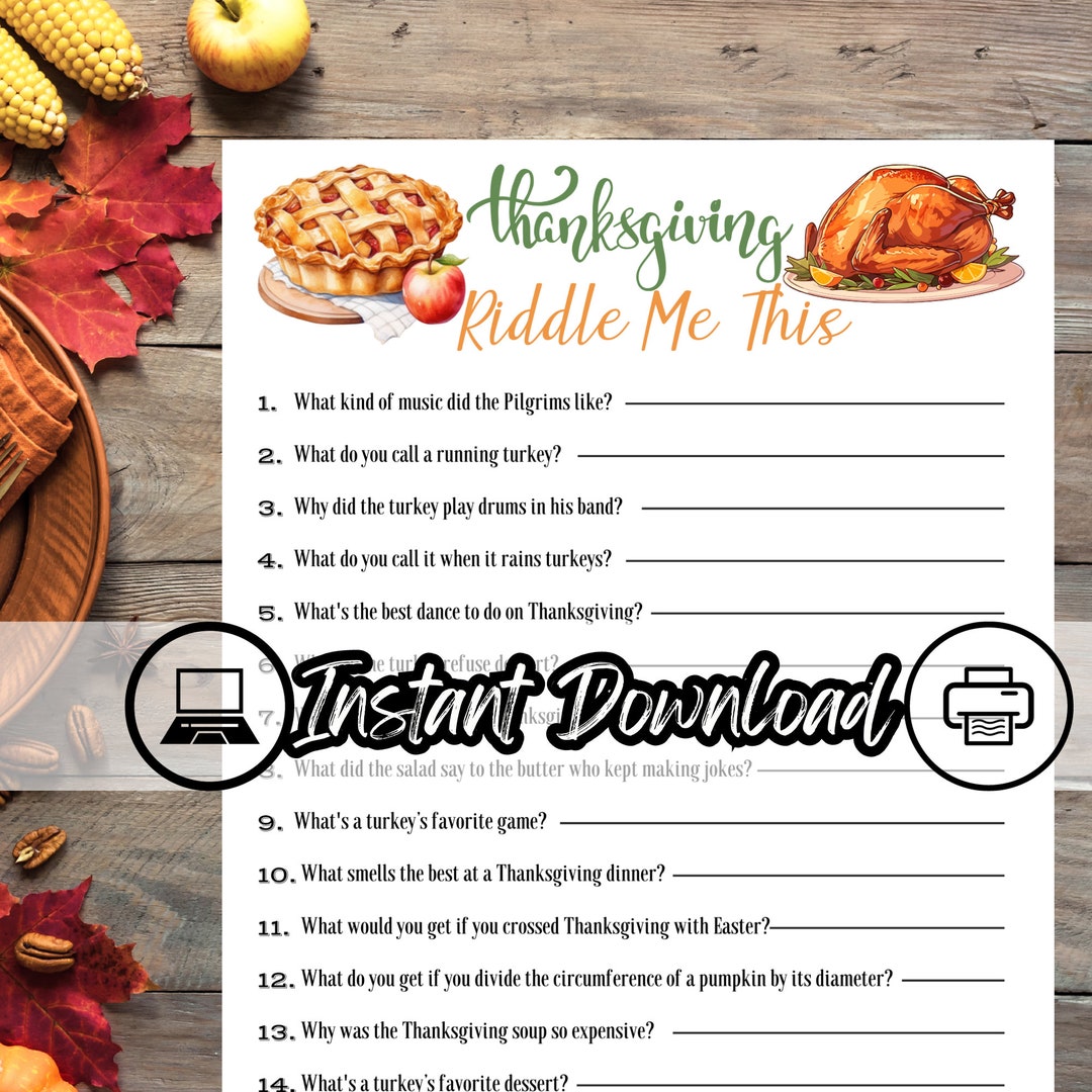 Thanksgiving Riddle Me This, Thanksgiving Riddles, Fun Thanksgiving ...