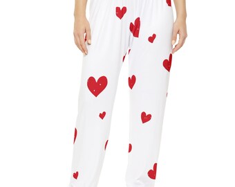 Dungeon Crawler Carl Red Heart Pattern Pajama Pants | DCC Lounge Wear Cosplay | Assembled in the USA