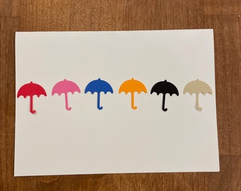 50 Umbrella Die Cut Pieces in an Assortment of Colors