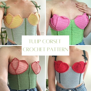 Tulip Corset Top Crochet Pattern - DIGITAL FILE ONLY