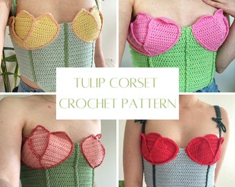 Tulip Corset Top Crochet Pattern - FICHIER NUMÉRIQUE UNIQUEMENT