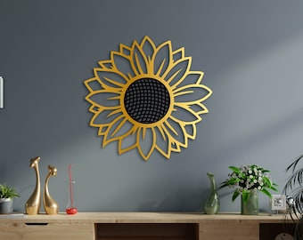 Sunflower Wall Art Metal Home Decor, Metal Sunflower Decor Over the Bed, Boho Metal Wall Decor, Sunflower Gift for Home, Metal Flower Art