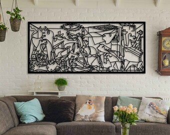 Picasso Metal Wall Art, Guernica Pablo Picasso Wall Art, Extra Large Modern Metal Art for Living Room, Art Lovers Gift, Artwork for Walls