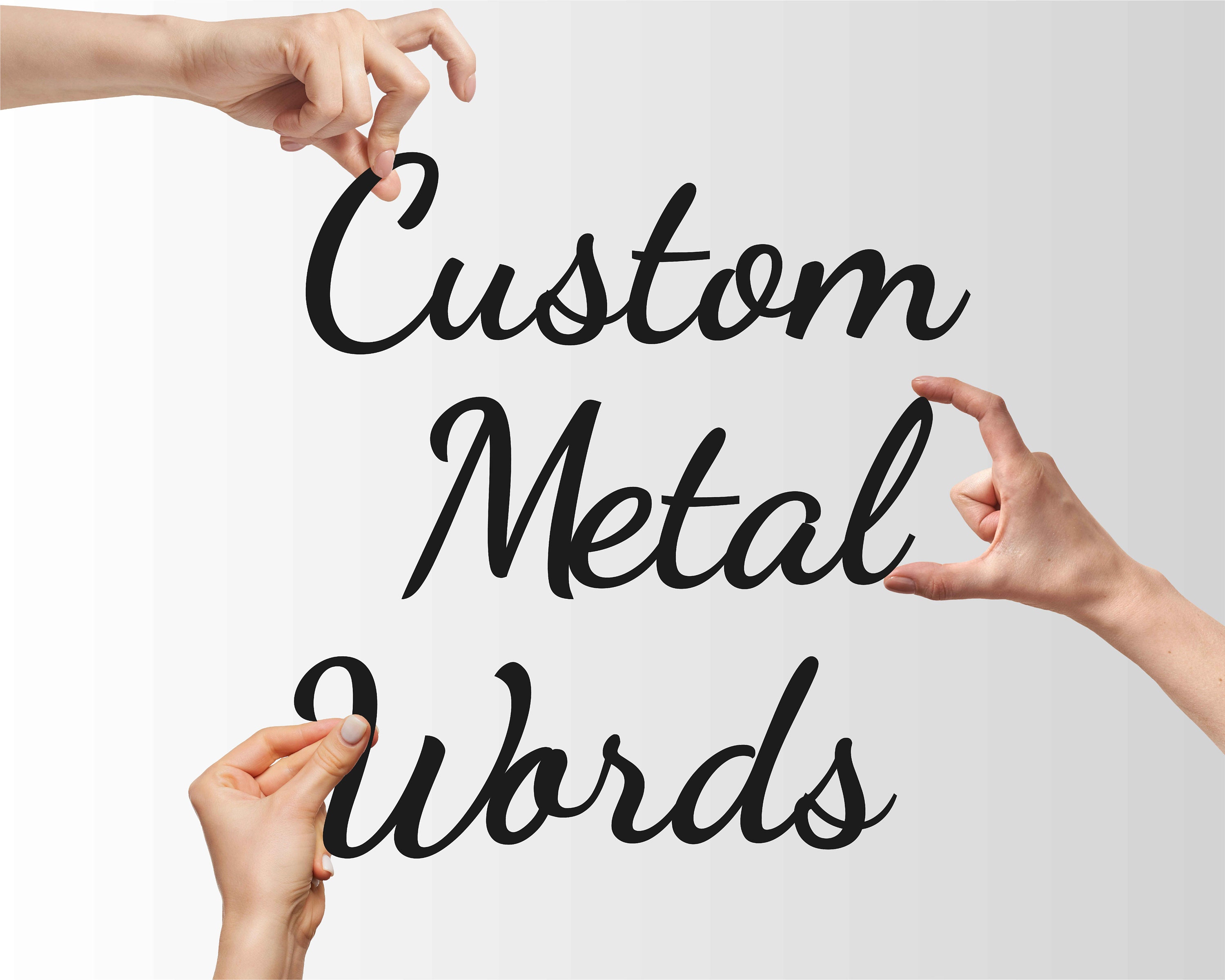 Red Cursive Metal R Metal Letters Personalized, Cursive Words Wall Art Your Custom Text ...
