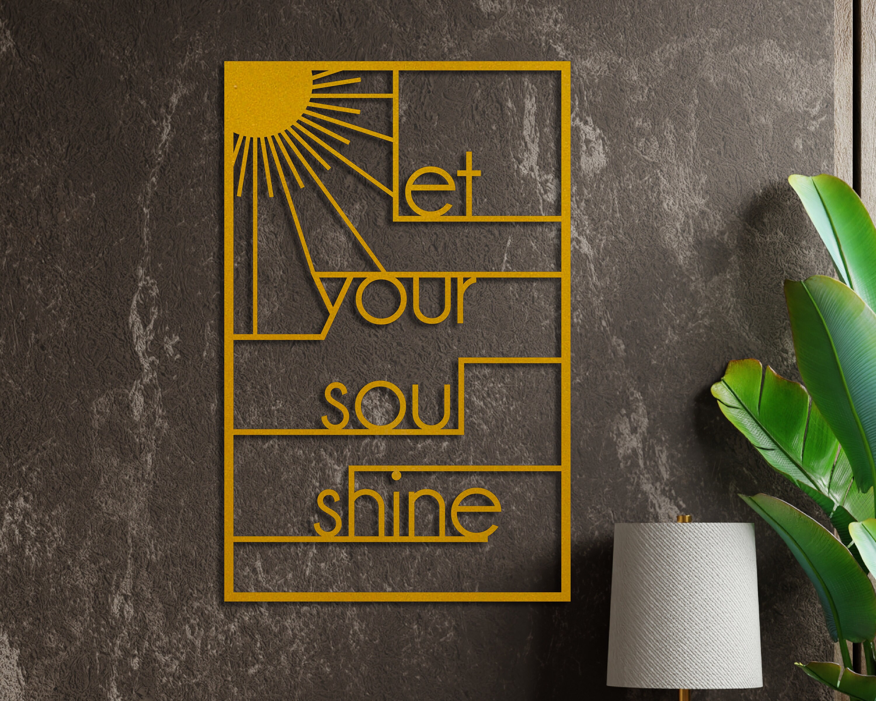 Motivational Metal Wall Art Decor Let Your Soul Shine Etsy