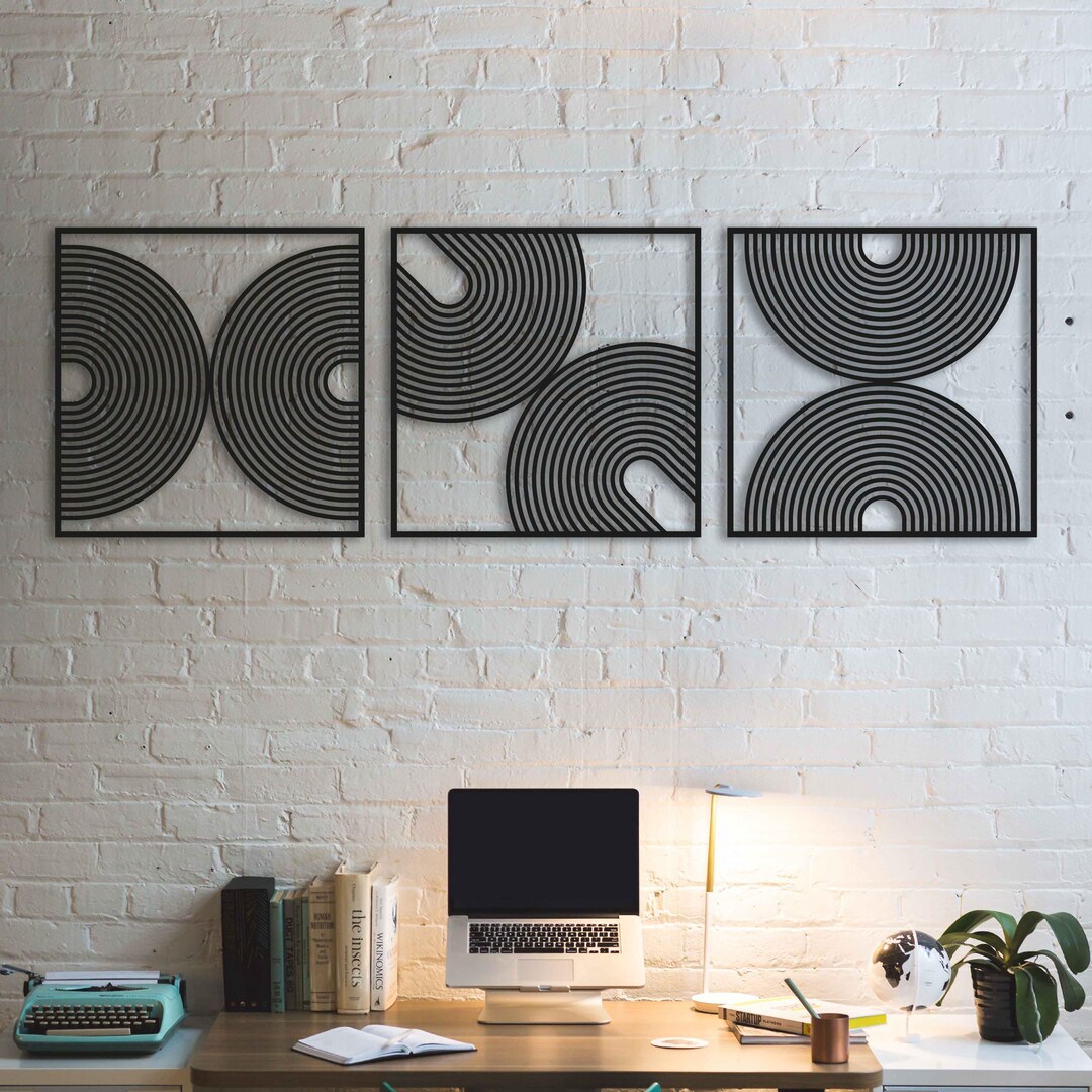 Modern Metal Wall Art Decor - Minimalist Design for Living Room ...