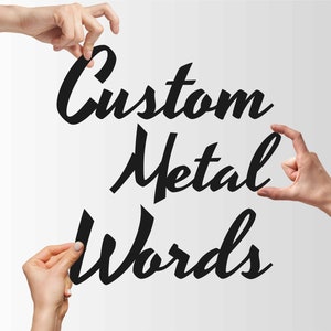 Letras de metal personalizadas, seu texto personalizado, placa de nome de metal personalizada, arte de letras de metal, placa de palavras de metal, arte de parede de metal, presente de Natal