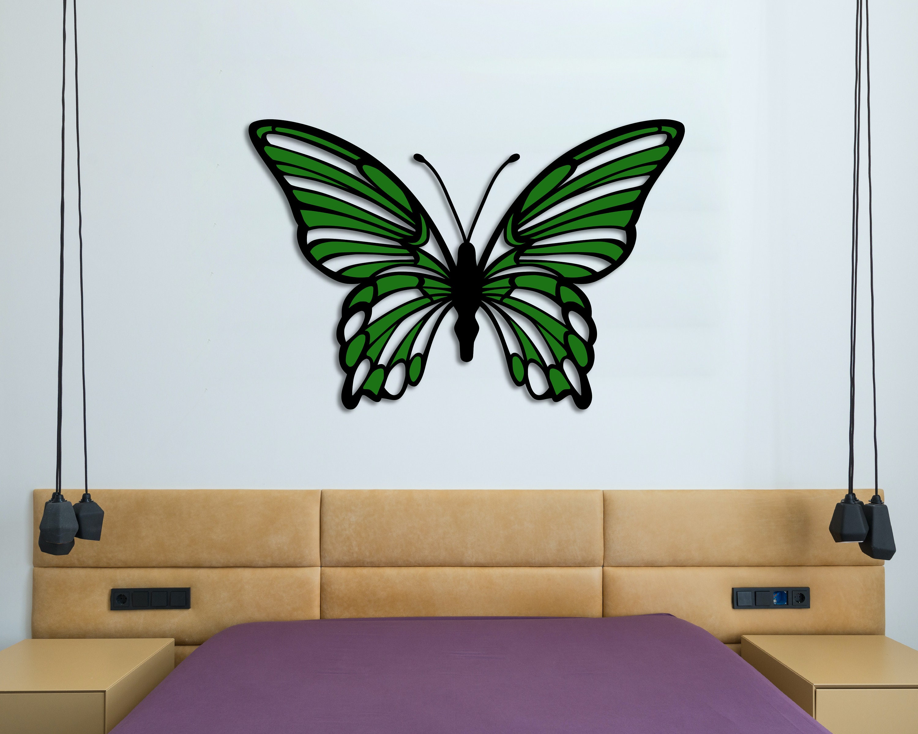 Butterfly Metal Wall Art Decor Black and Gold Metal Butterfly Etsy