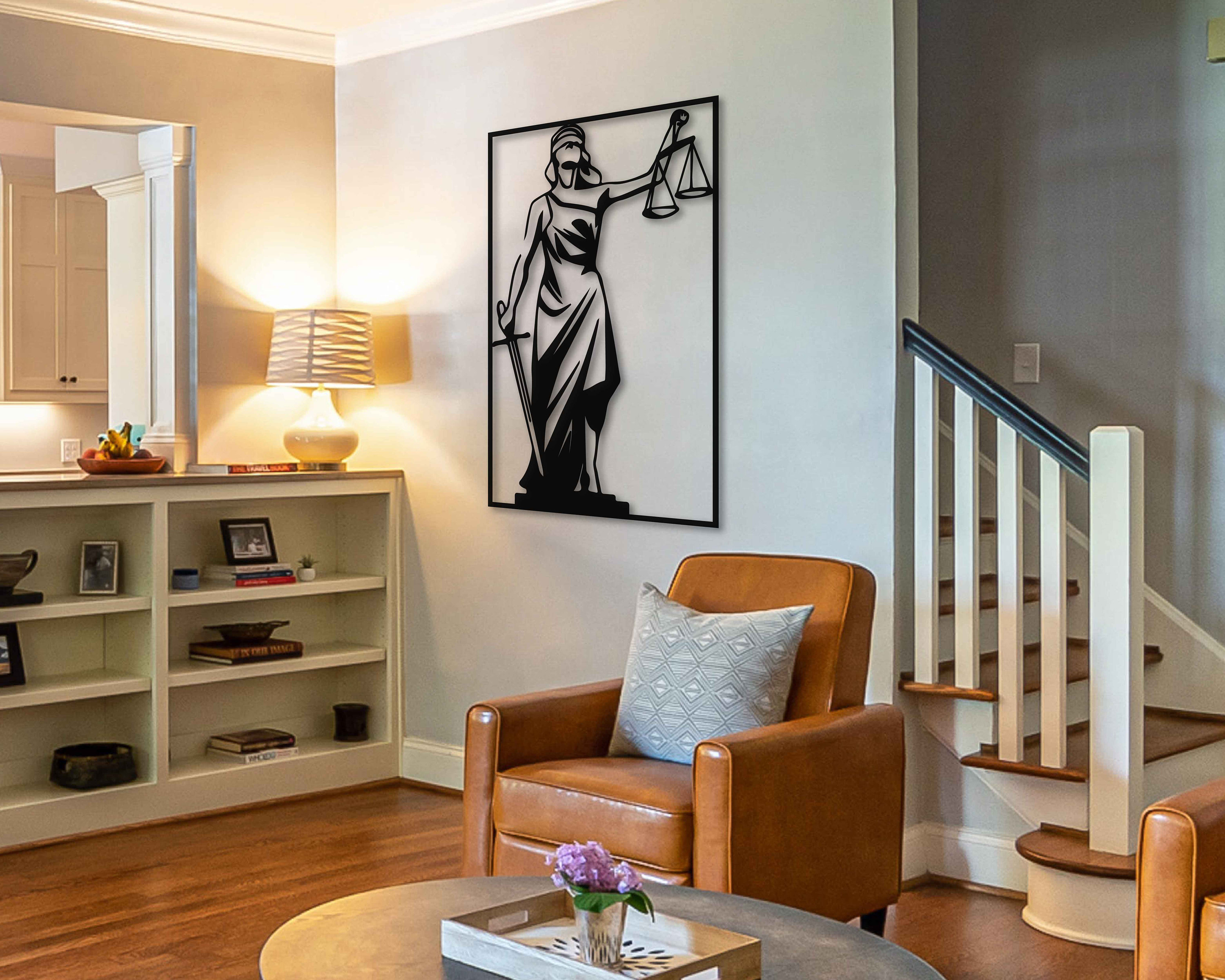 Lady Justice Metal Wall Art, Elegant Lawyer Gift for Attorneys, Law ...