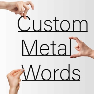 Placa de metal personalizada - Seu próprio texto - Placa de metal personalizada com nome de família, Arte de parede com palavras de metal personalizadas, Letras de metal personalizadas, Presente de Natal