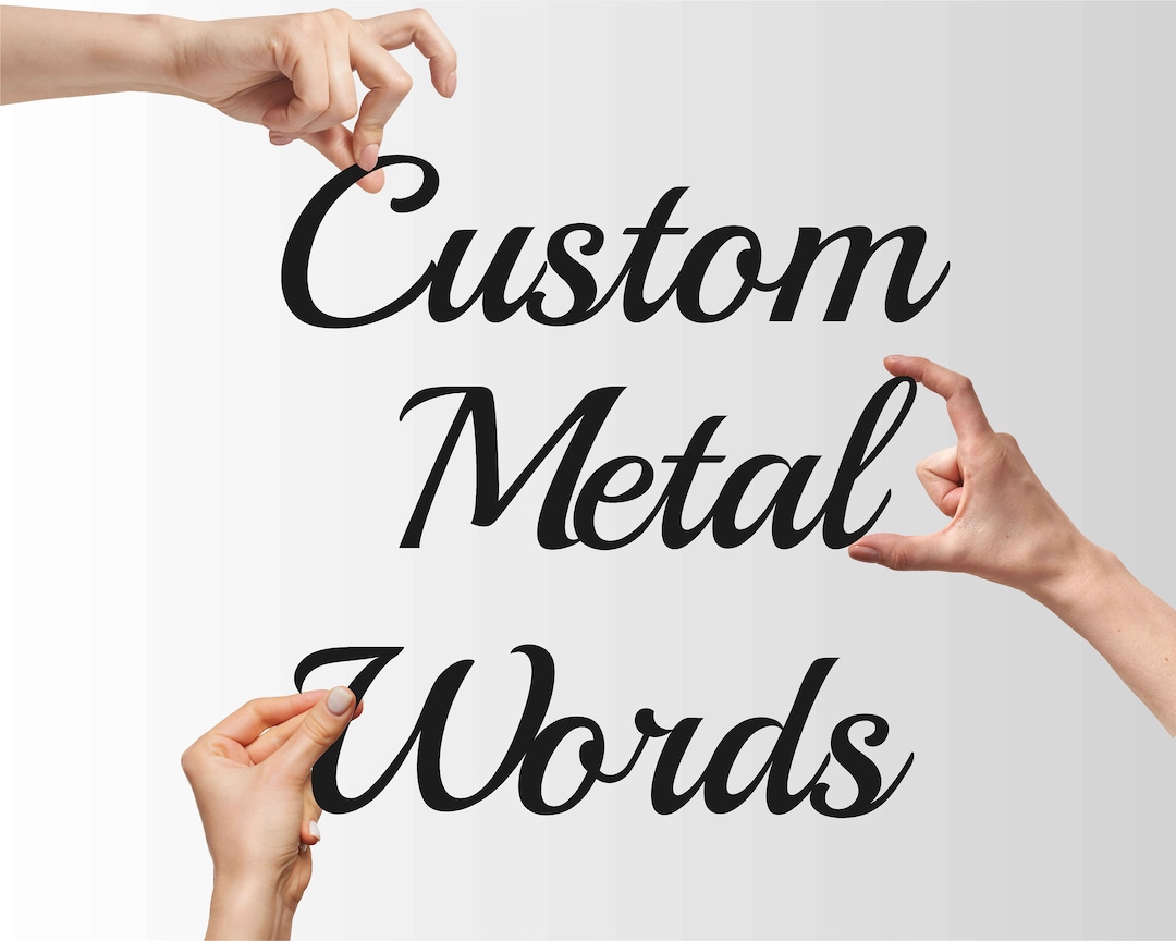 Custom Metal Letters, Personalized Cursive Words Wall Art Your Custom ...