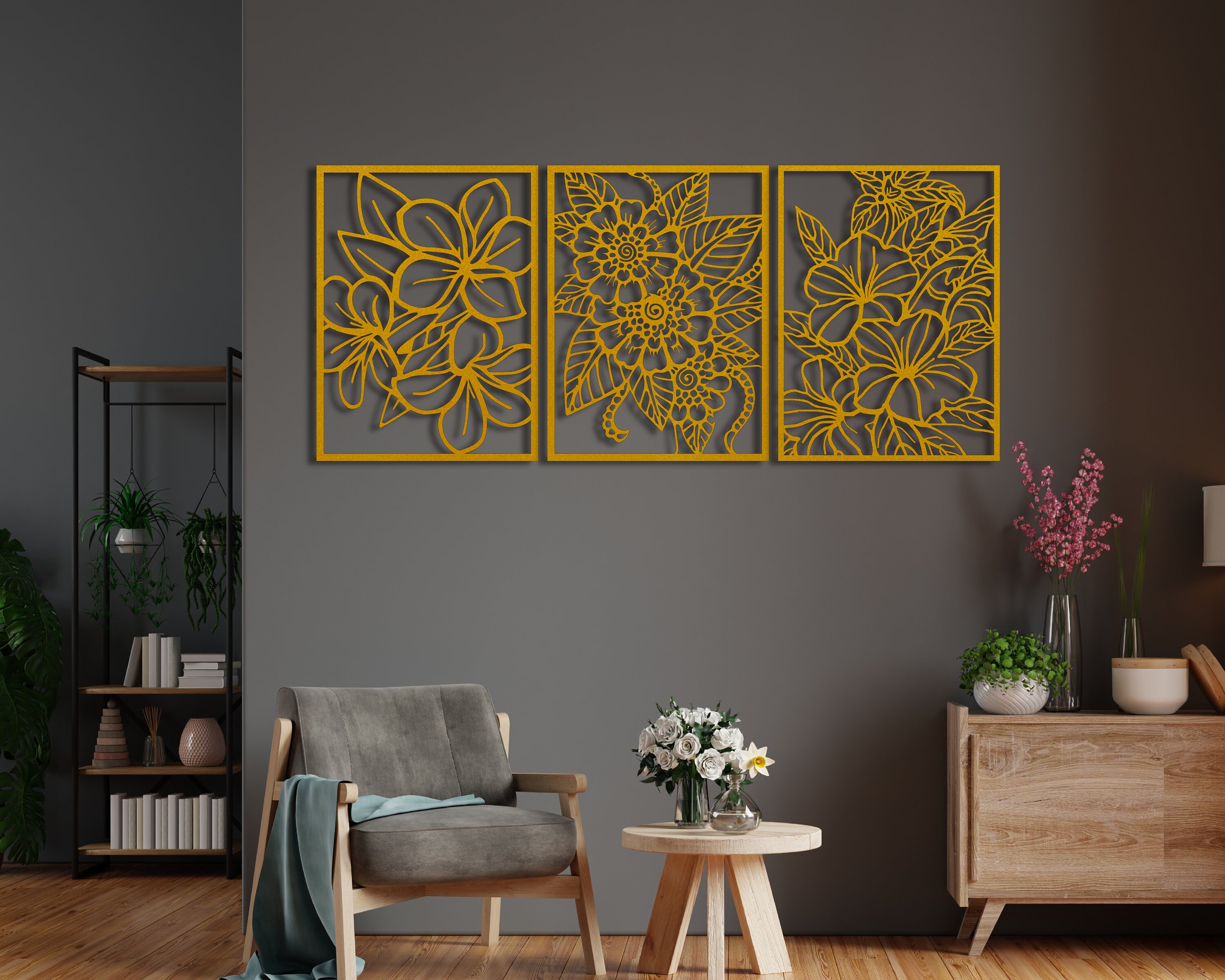 Flower Wall Decor Metal Wall Art Floral Wall Art Metal Wall Etsy Canada