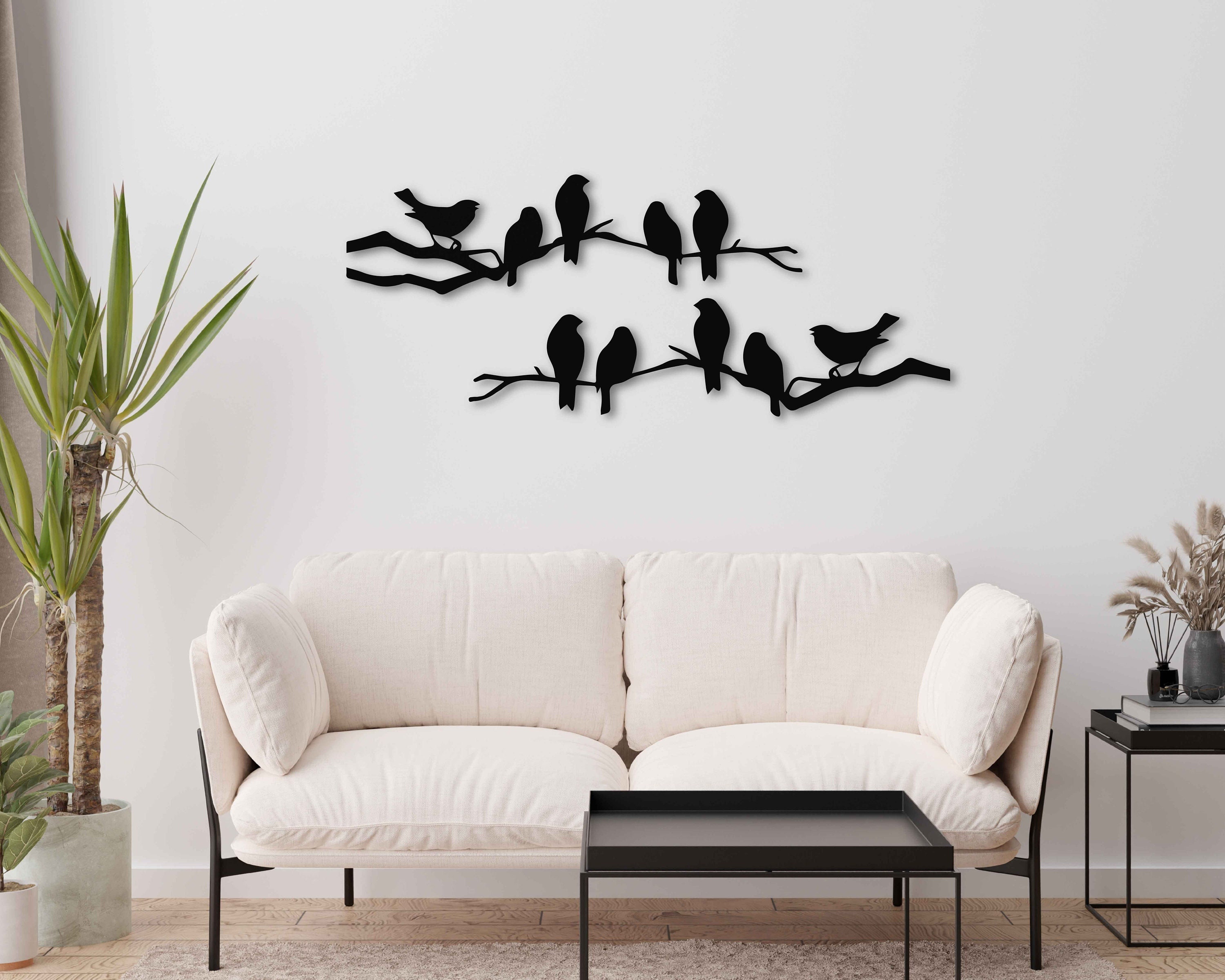 Birds on Branch Wall Art Metal Home Decor, Metal Birds Wall Art for ...
