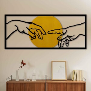 Creation of Adam Metal Wall Art Home Decor, Christian Wall Art Large, Metal Wall Decor Over the Bed and Living Room, Modern Christian Art
