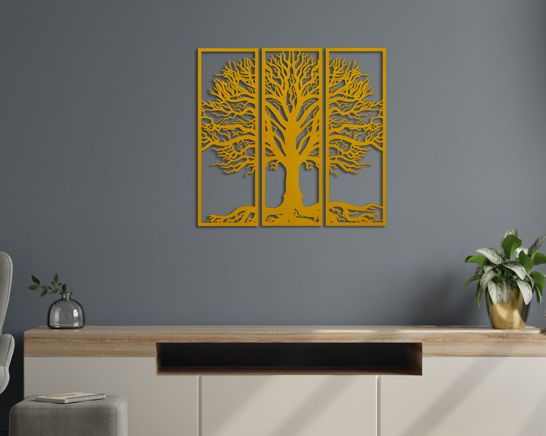 Tree of Life 3 Piece Metal Wall Art Tree of Life Metal Wall Etsy