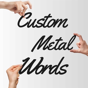 Letras de metal personalizadas, placa de nome de metal personalizada, arte de parede de metal com letras itálicas, placa interna e externa, placa de endereço, presente de Natal