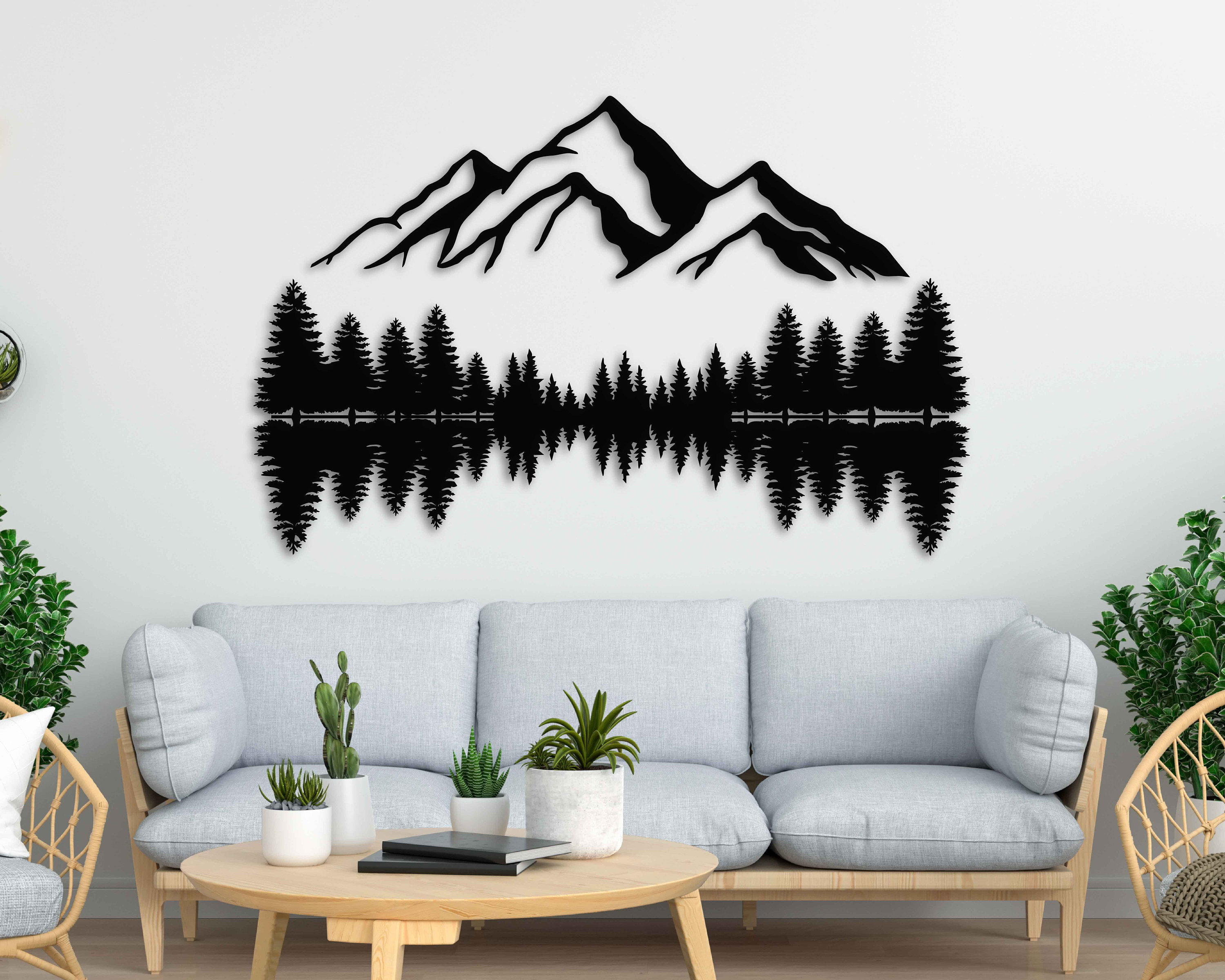 Metal Pine Tree Art Metal Pine Tree Wall Decor - Outdoor Rustic Forest ...