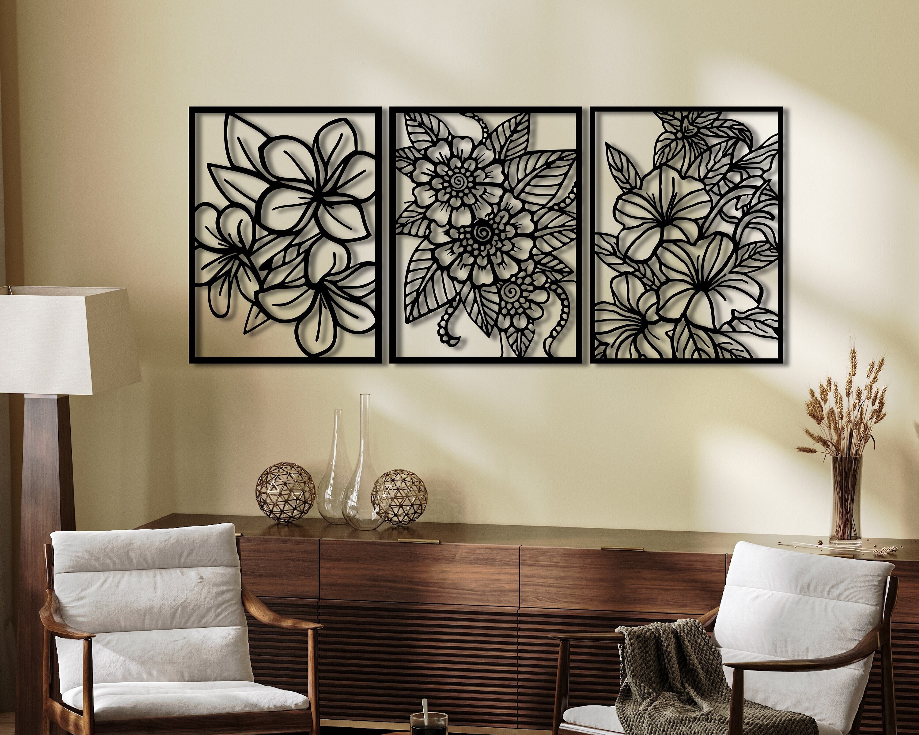 Flower Wall Decor Metal Wall Art Floral Wall Art Metal Wall Etsy Canada